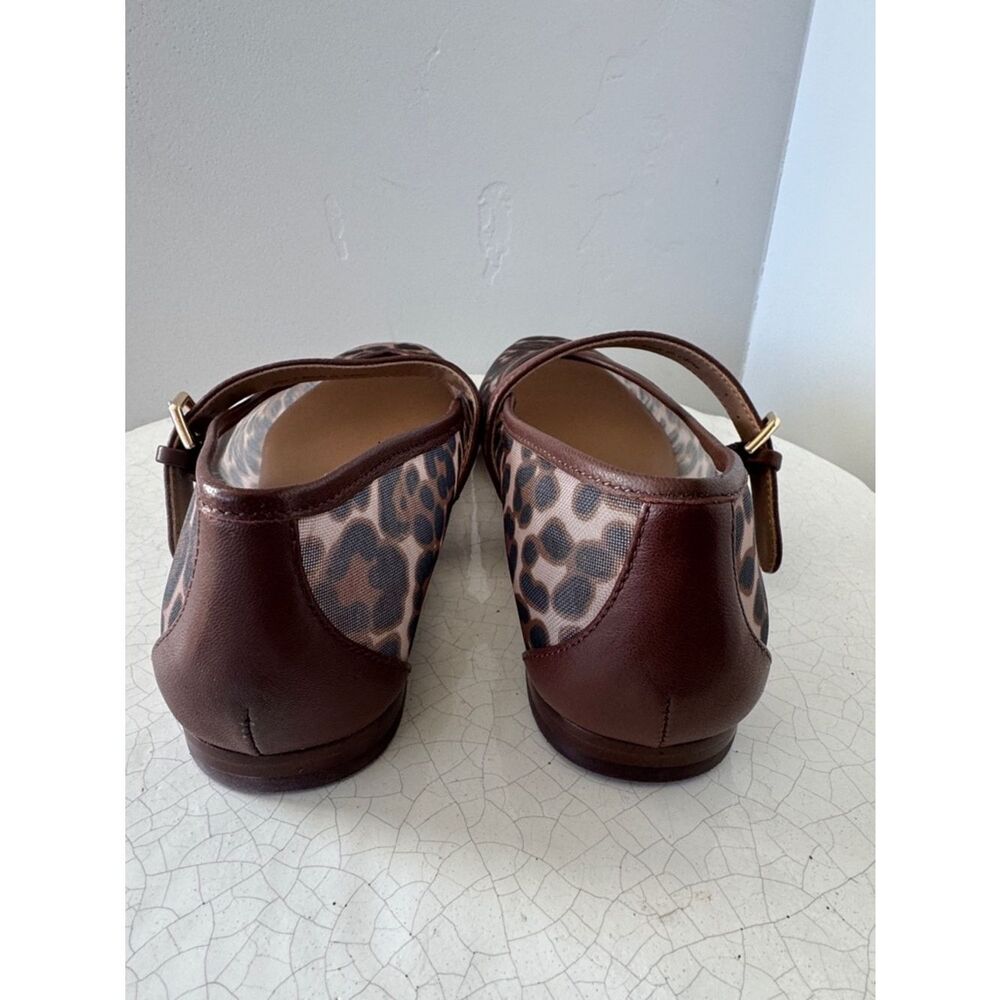 SOLD Dolce Vita ROSLYN Mesh Leopard Print Brown Mary Jane Ballet Flats Size 7 - Picture 4 of 10